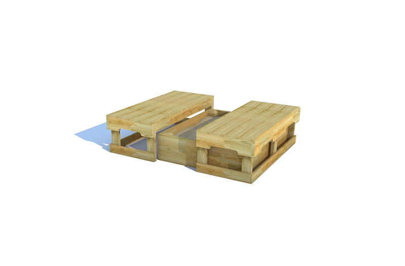 Technical render of a Covered Sand Box - Small
